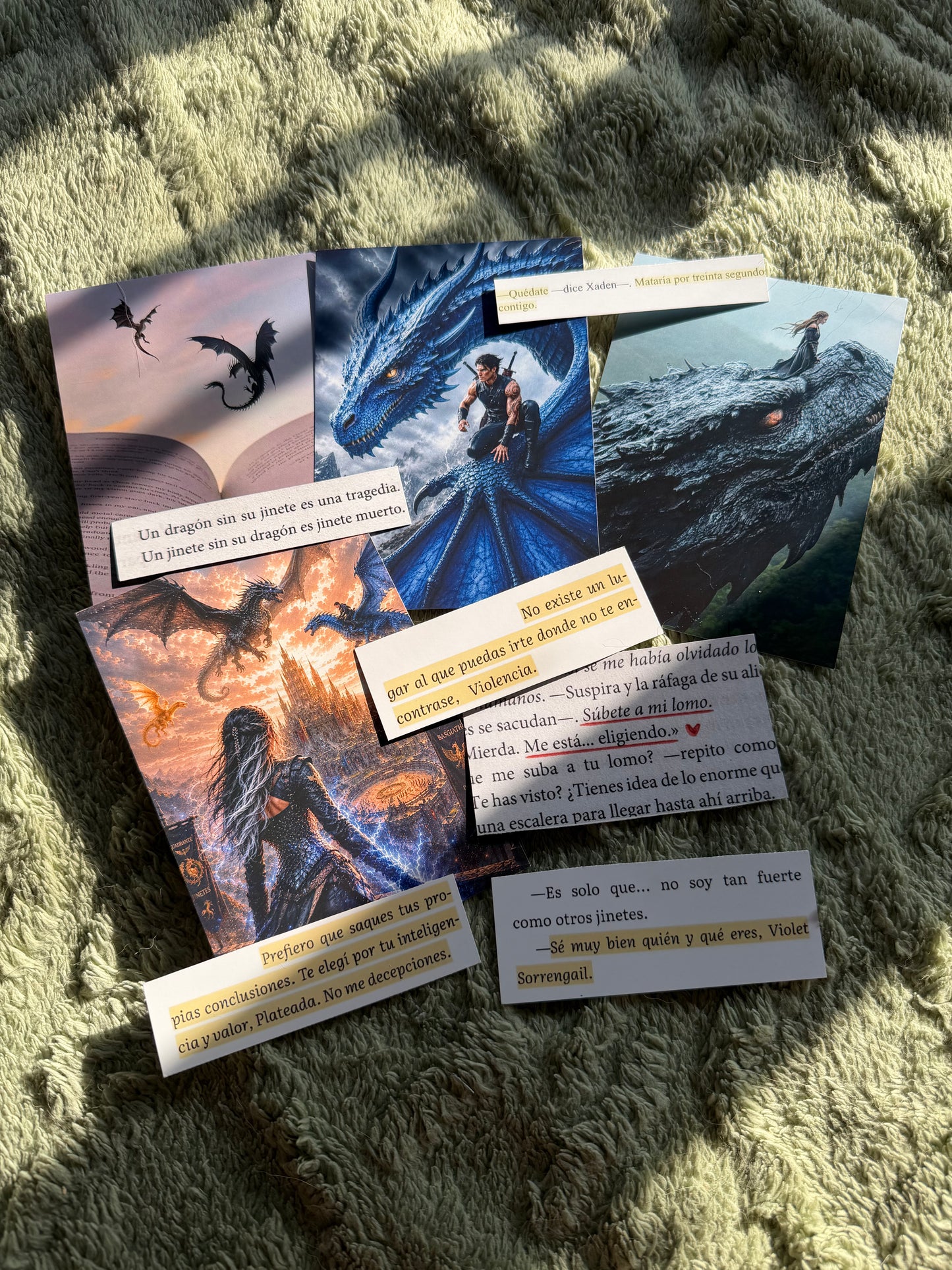 Pack de 4 prints literarios + 6 frases · Alas de sangre