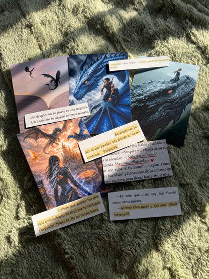 Pack de 4 prints literarios + 6 frases · Alas de sangre