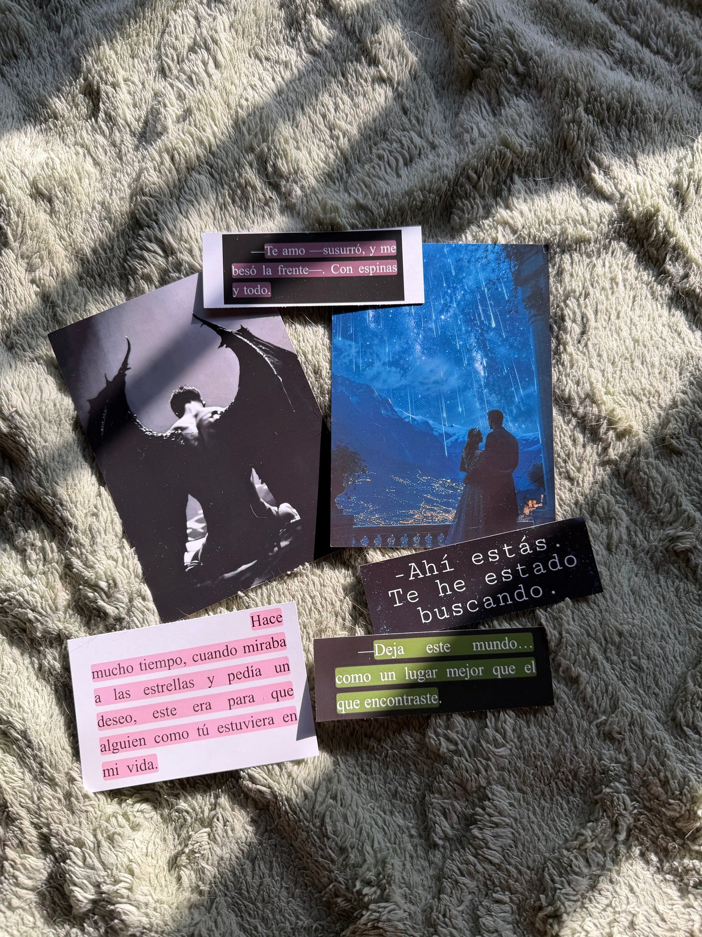Pack de 2 prints literarios + 4 frases · Saga Acotar